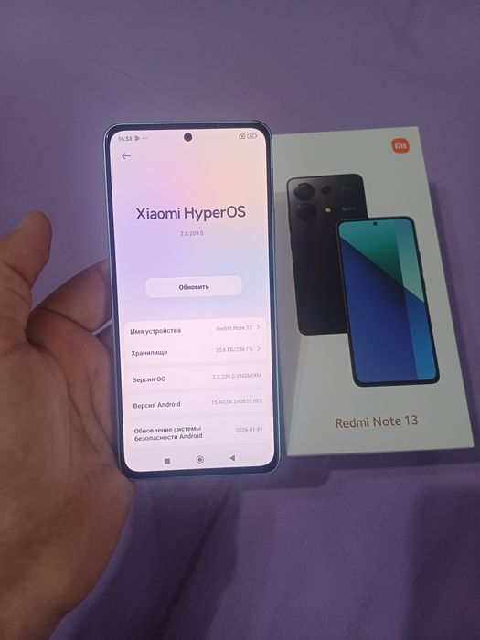 Xiaomi Redmi Note 13 8+8/256GB Blue Igravoy Karobka Holati yaxshi Zor