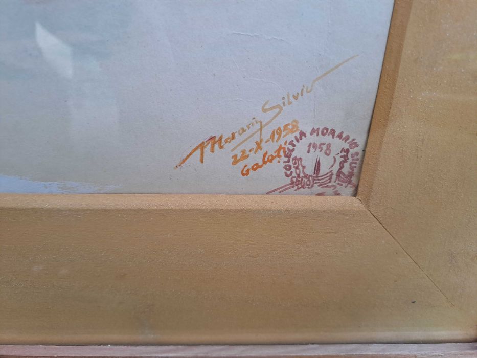 tablou acuarela semnat Morariu Silviu datat 1958