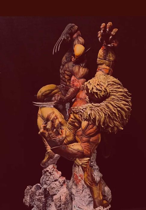 Marvel Х- мен Wolverine vs Sabertooth Статуя шедьовър на Уовърин срещу Съблезъб статуя