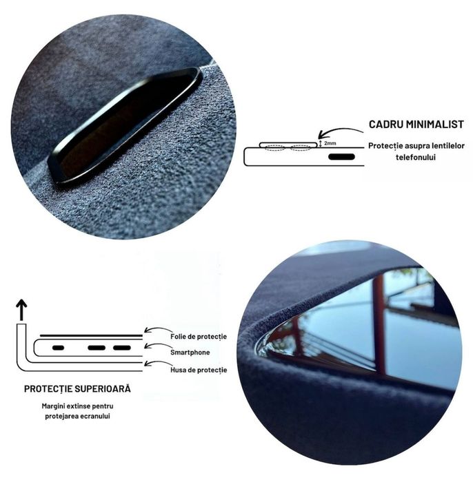 Husa iphone 14 si 15 simplu, piele Alcantara, MagSafe