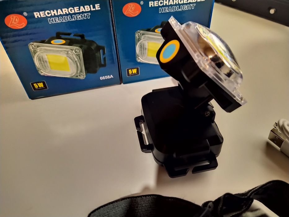 Lanterna reincarcabila de cap cu Led Cob Mare 2.5 cm Lumina Alba 5W