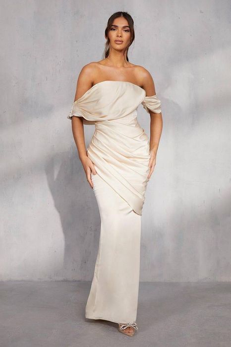 Официална рокля сатенена дълга Misspap