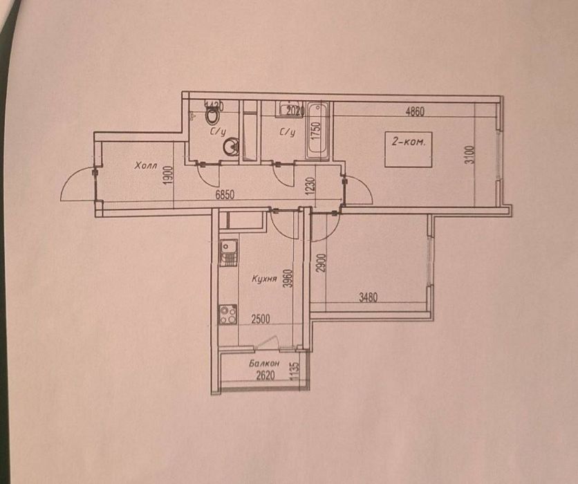 Манзара сити. 2х ком. 51м2