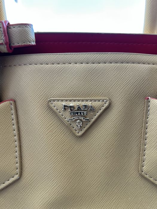 Оригинал Prada Double Bag (Saffiano Cuir) — Caramel/Fuoco