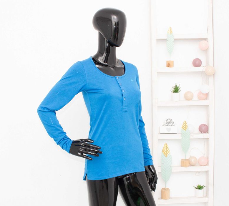 Norrona дамска блуза дълъг ръкав 12% вълна термо бельо синя XS