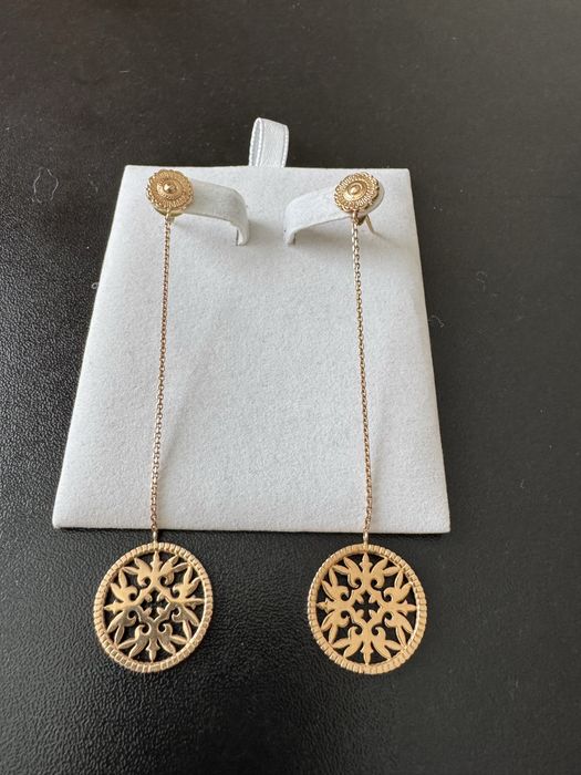 Серьги золотые 585 Казахювелир