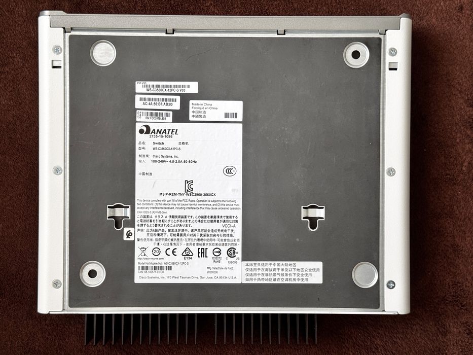 Cisco Switch WS-C3560CX-12PC-S