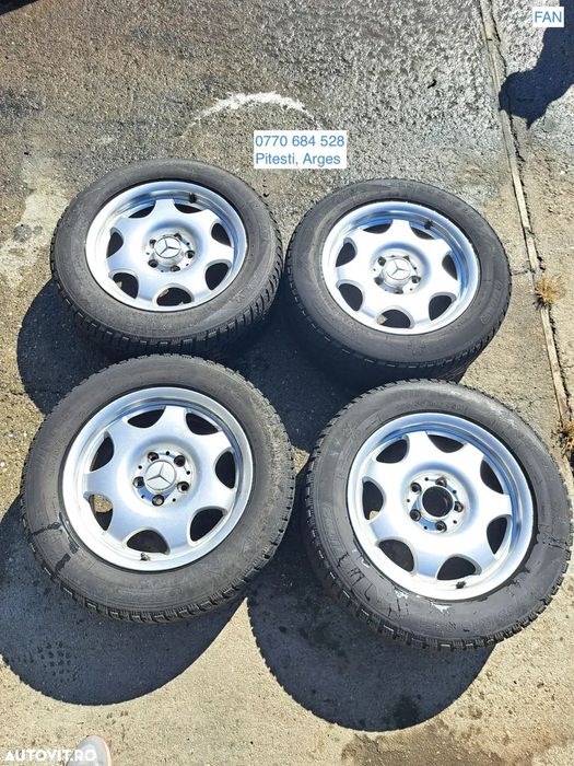 Set jante aliaj aluminiu foarte usoare cauciucuri iarna stare foarte buna Tigar Dot 2020 225/55/R16 7Jx16H2 distanta prezoane 5x112 Originale Mercedes E-class W211 2008-2008