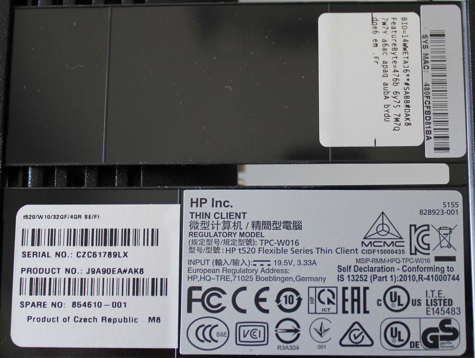 HP t520 Mini PC GX-212JC/4GB RAM/16GB SSD