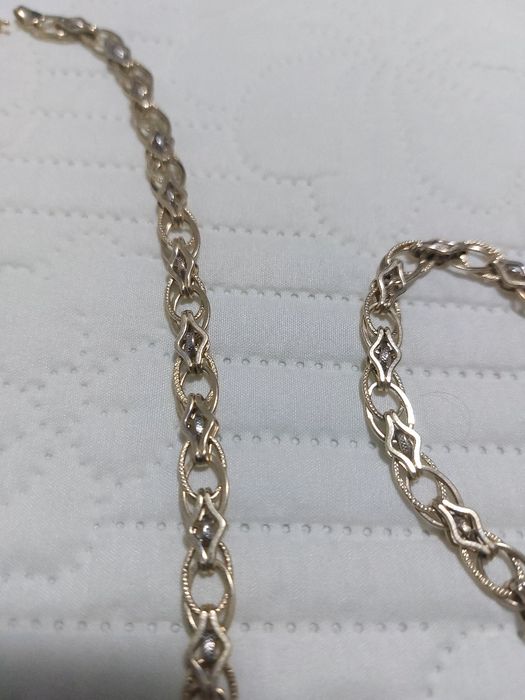 Bijuteri aur,set  lanț cu bratara din aur purtate foarte putin