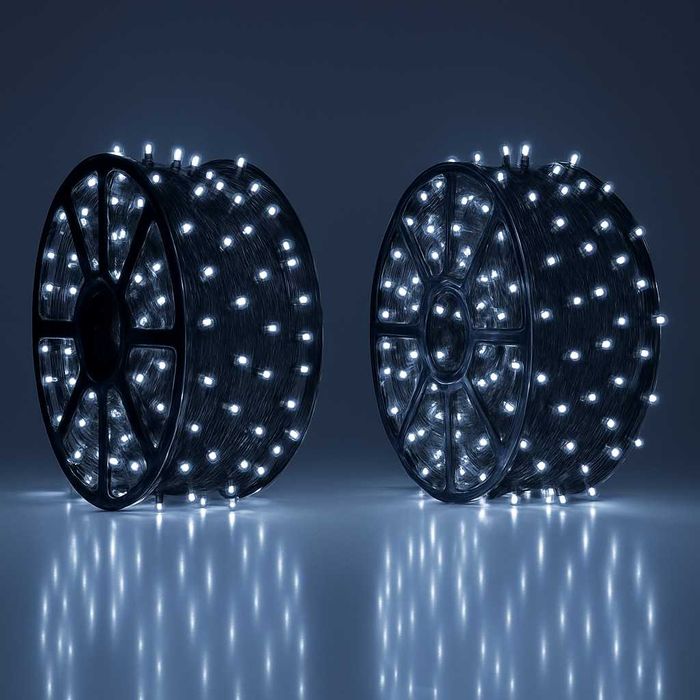 100м коледни лед лампички студено бяла светлина външна украса макара