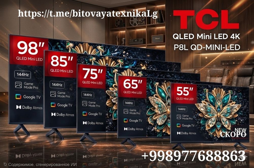 Телевизор TCL 65P8L QD-MINILED 144HZ От официального дилера
