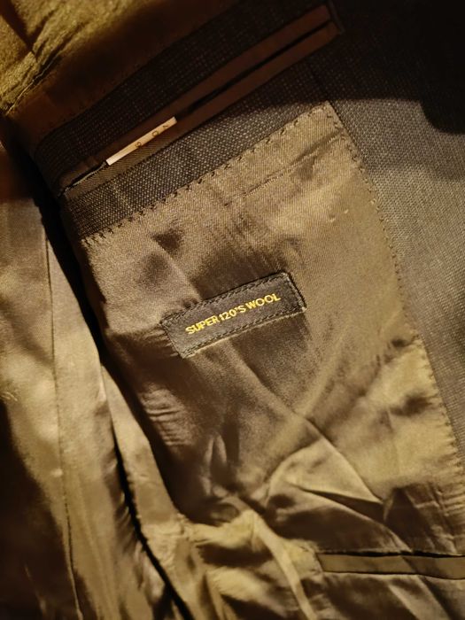 Sacou blazer 40 L slim Massimo Dutti NOU lana Finest Italian albastru