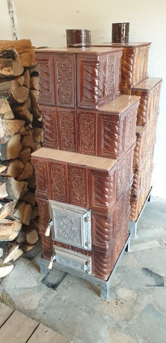 Soba de teracota model M17 coniac 45x45