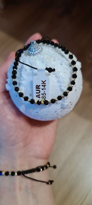 Realizez bratari cu bile de aur 14K si pietre semipretioase