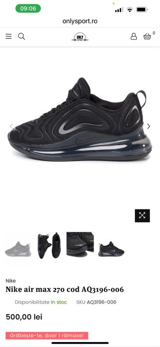 Nike air max 270 cod AQ3196-006 38,5 -39 24,5cm