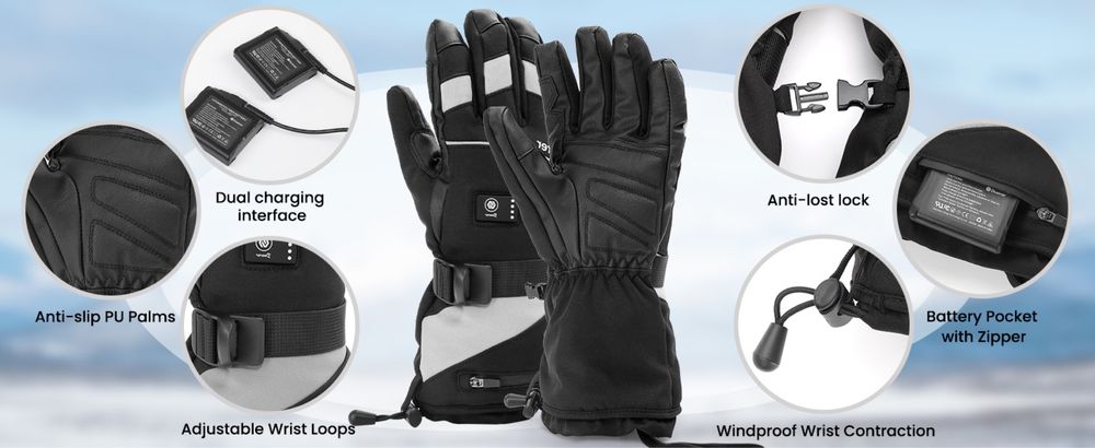 Отопляеми ръкавици с батерии Duerer