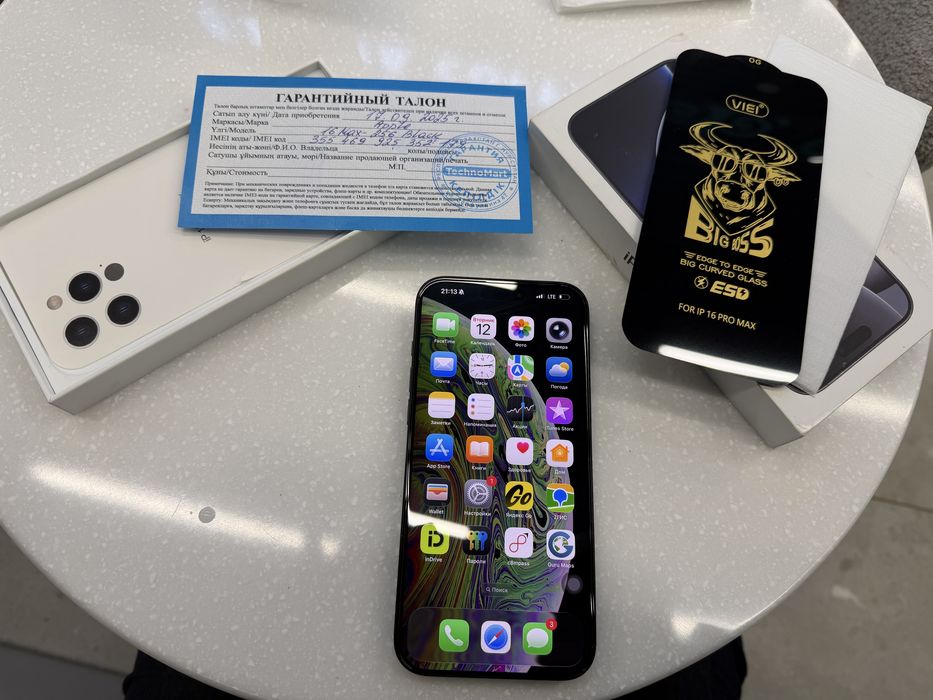 Iphone 16 pro max 256 Esim Черный 100% аккум