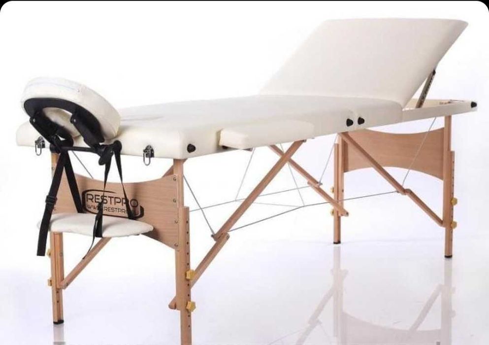 трисекторна козметична масажна кушетка алуминиева черна масажно легло