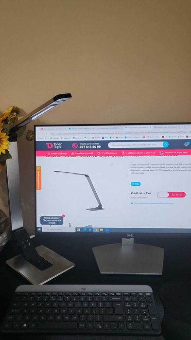 Lampă  LED Platinet 10W, tactil, port USB, aluminiu PLADLL509ALU, nou