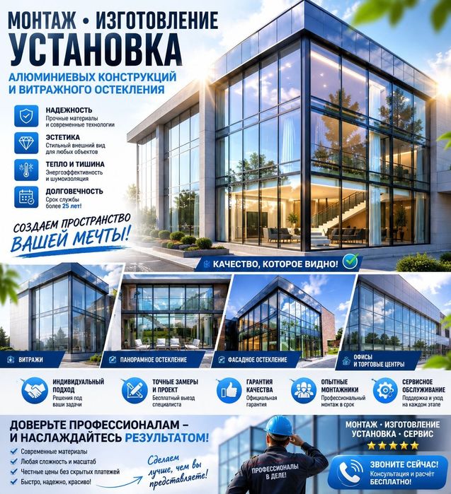 Витражи. перегородки. Автоматические двери.