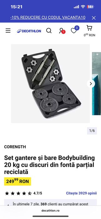 Set Gantere 20kg Dechatlon