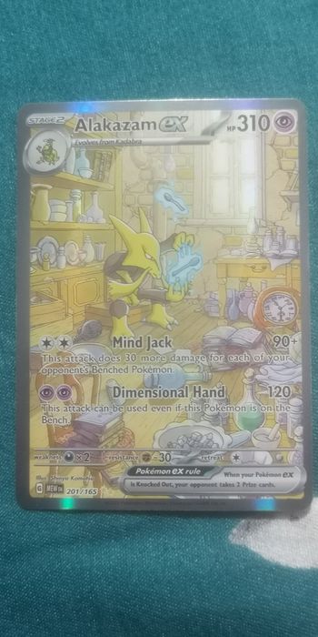 Alakazam ex 201/165 Pack Fresh NM/M – SIR Full Art – Originaliginal Pokémon 151