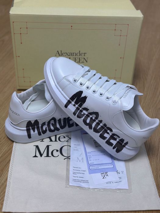 Adidasi Alexander McQueen Graffiti White
