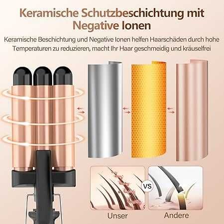 BESTOPE MIX Маша за коса, 3 цилиндъра, 22 мм, Керамична  150°C/210°C