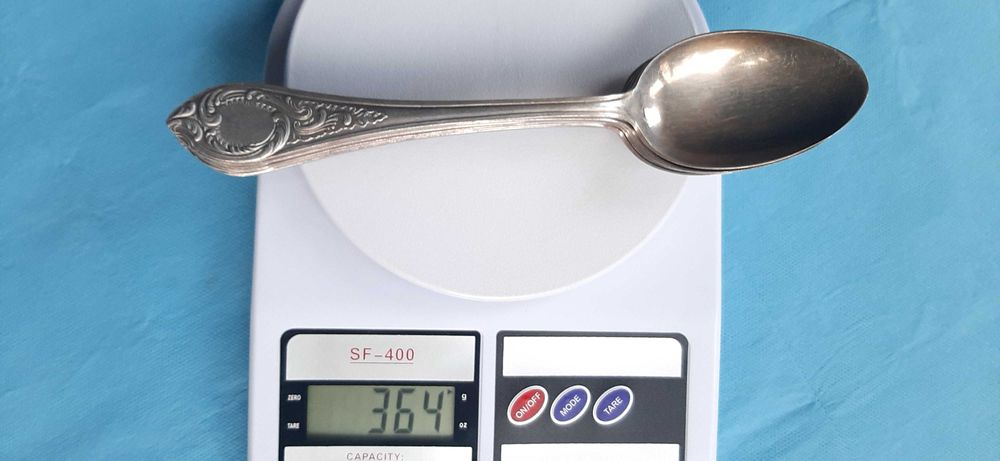 Set 6 linguri mari, alpaca, URSS, marcate, 1960-65, 364 G