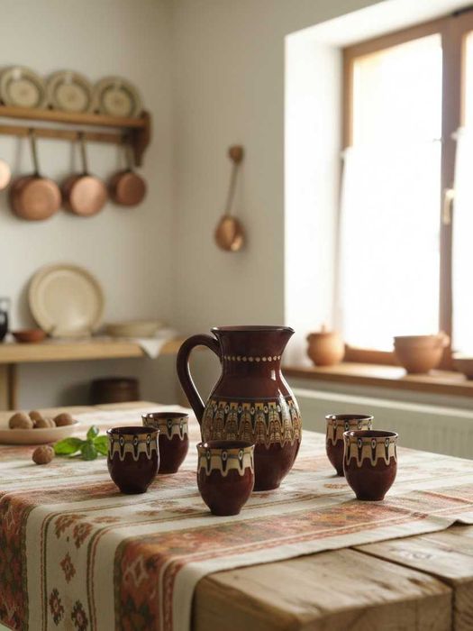 Керамичен сервиз за вино  Винтидж сервиз