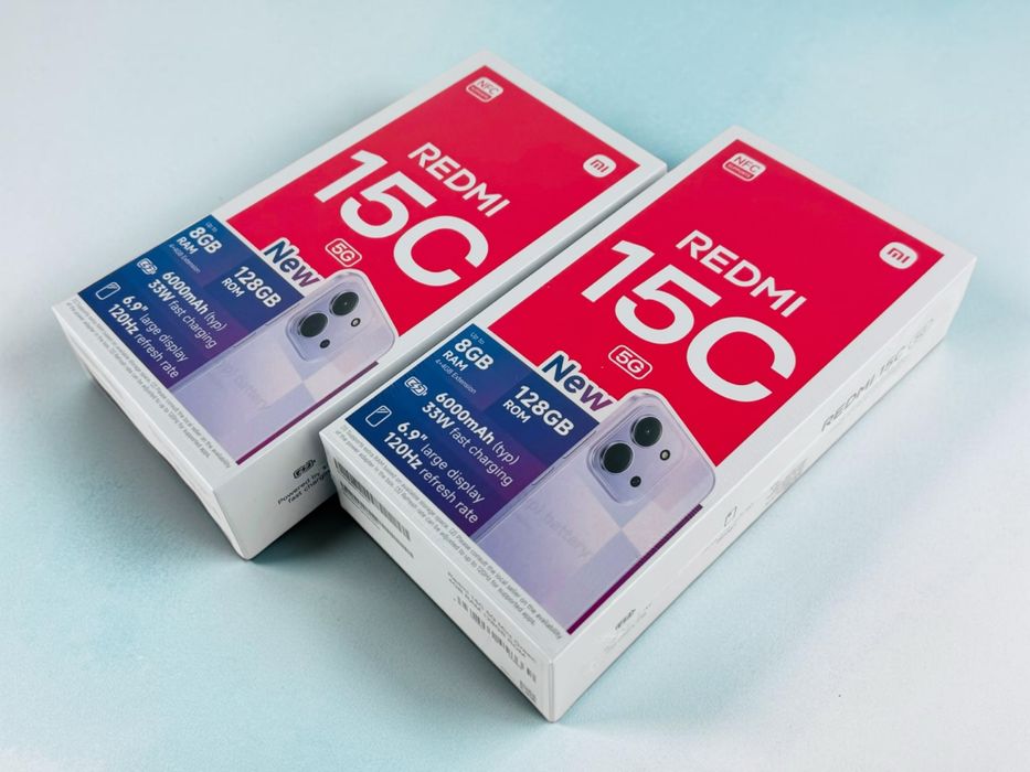 НОВИ! Xiaomi Redmi 15C 5G 128GB 4RAM Dusk Purple / Mint Green 2г. Гаранция!