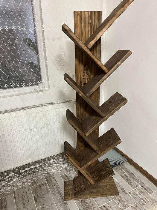 Дървена библиотека, стилна и красива! От естествено дърво!