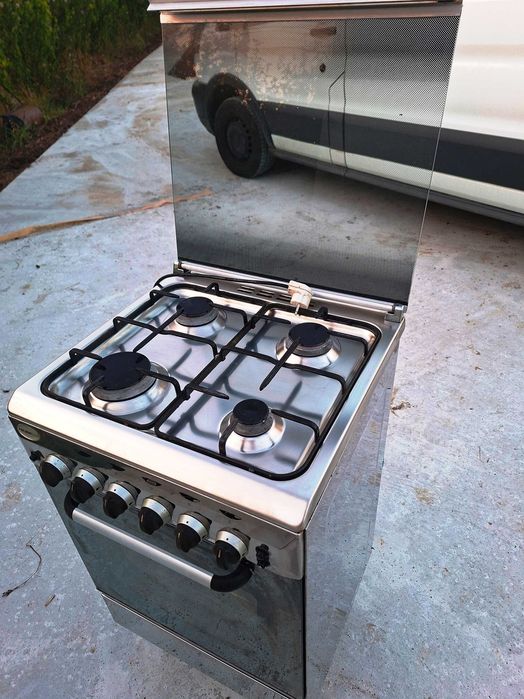 Vând aragaz GLEM Gaz inox integral cu aprindere electronică și rotisor