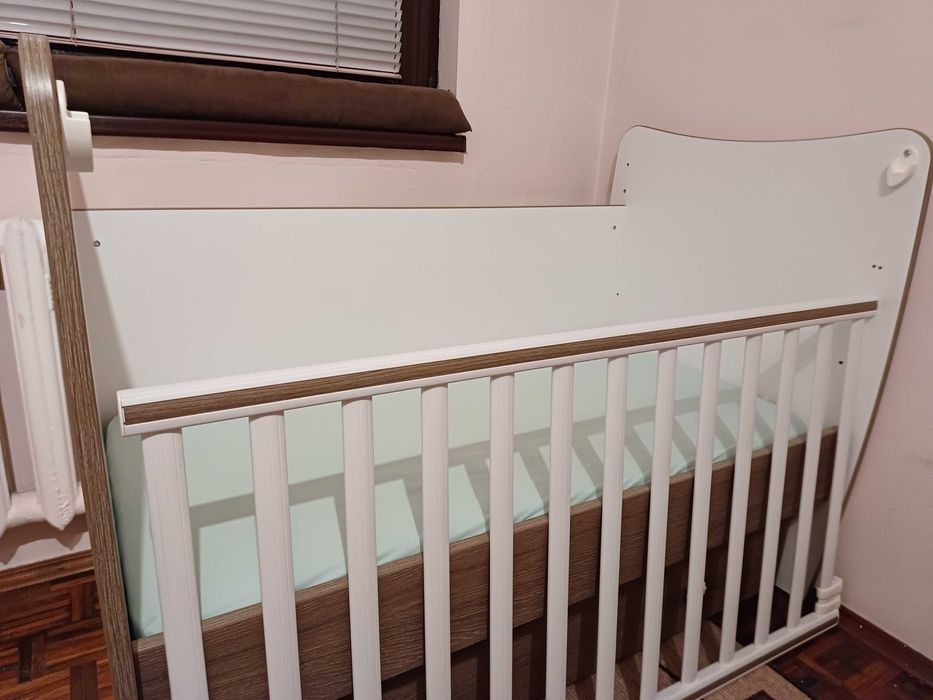 Бебешко / Детско легло LORELLI Matrix_60/120см._Бяло / Дъб