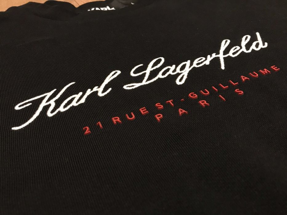 Оригинална унисекс блуза Karl Lagerfeld, черна, размери: L и XL