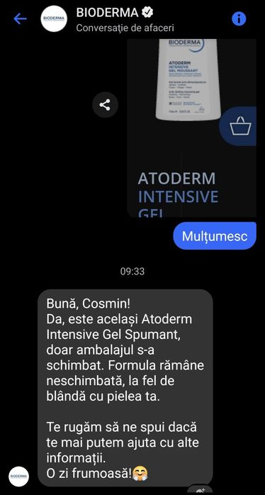 Bioderma Atoderm Gel Spumant 500ml, piele uscata sau atopica, NOU