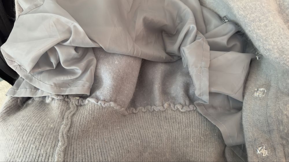 Cardigan / Pulover cu nasturi dama elegant, gri, PNA, XXL