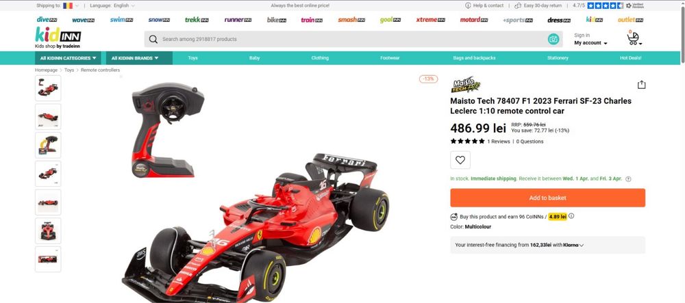 Masina cu Telecomanda Ferarri f60 1:10