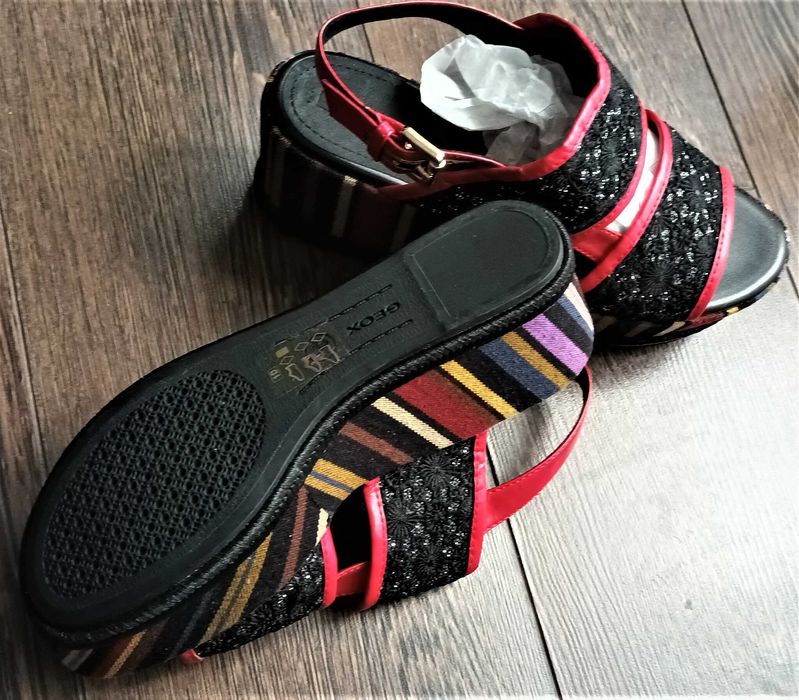 GEOX sandale colorate, cu platforma inalta, marimea 38