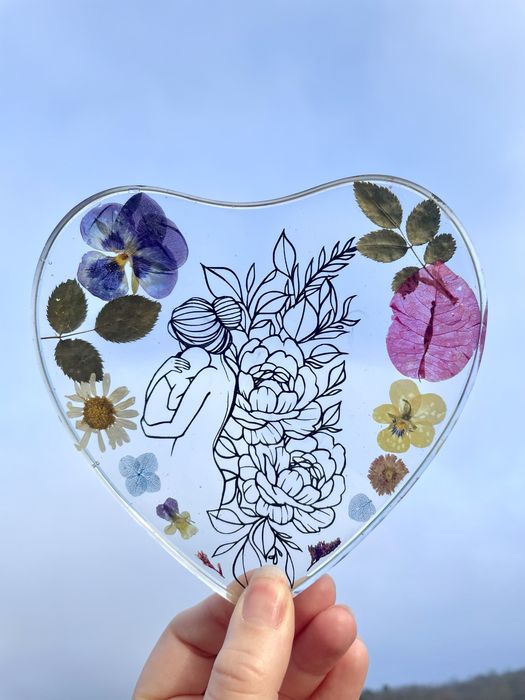 Плакет от епоксидна смола- Майка и дете