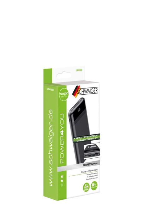 Schwaig външна батерия индикатор за капацитет пластмасов корпус 10 000