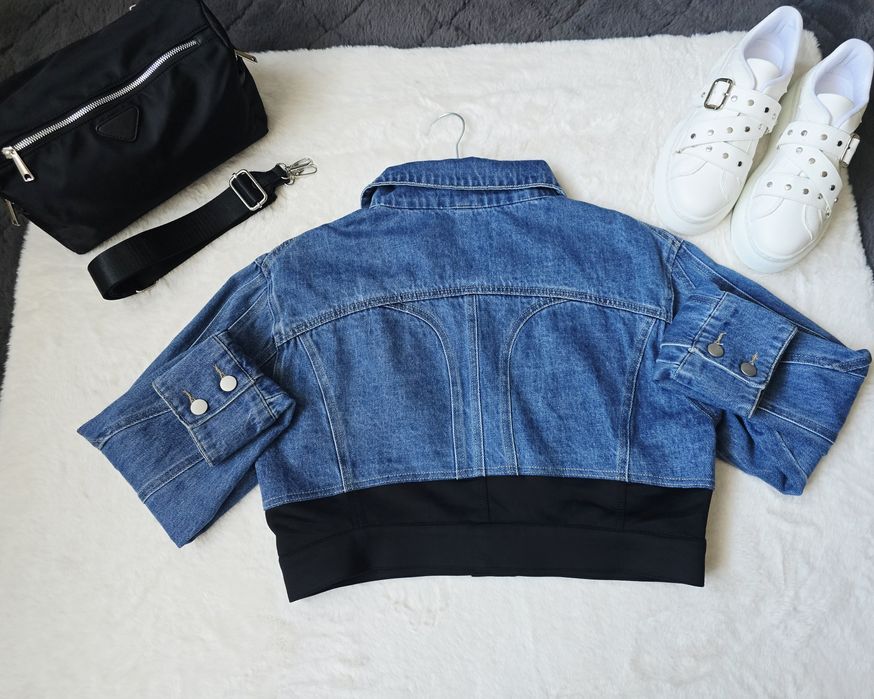 Дамско дънково яке по модел на Mugler