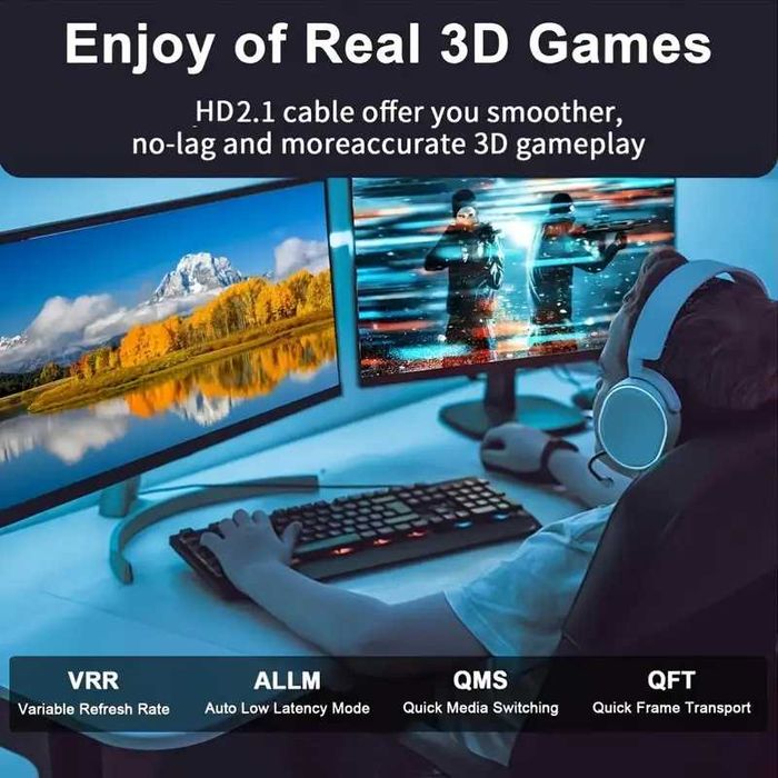 HDMI 2.1V 48Gbps "MAX FPS" I-ZCLIVE* HDTV 2.1 8K/60Hz, 4K/120Hz-240Hz!