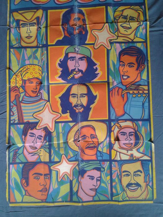 Плакат, Уникален, Куба, Революция, Водачи, Голям