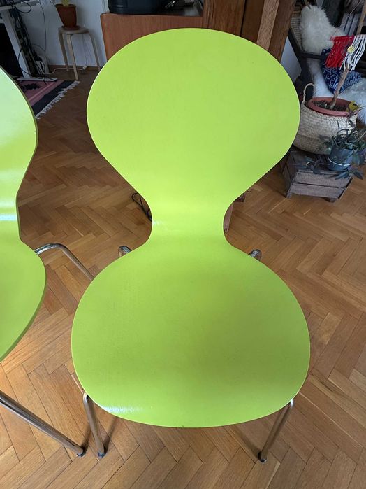 4× стола Danerka Rondo – Lime, хромирани крака – много добро състояние