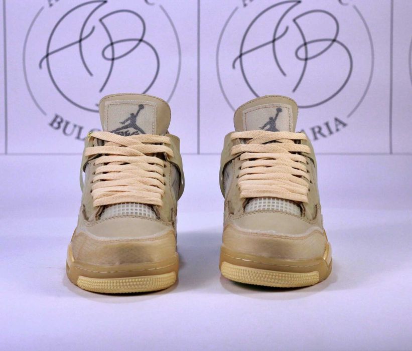 Nike Air Jordan Retro 4 Military Blue Off-White PSG Pure Money Обувки