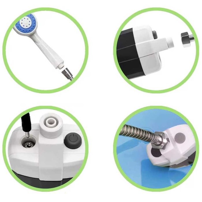 Dus portabil pentru camping cu acumulator 2200mAh 1.5m furtun USB