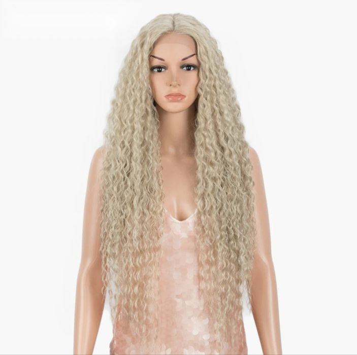 Peruca K1 Front Lace Dantela Blonda Creata Ondulata Afro cu Volum