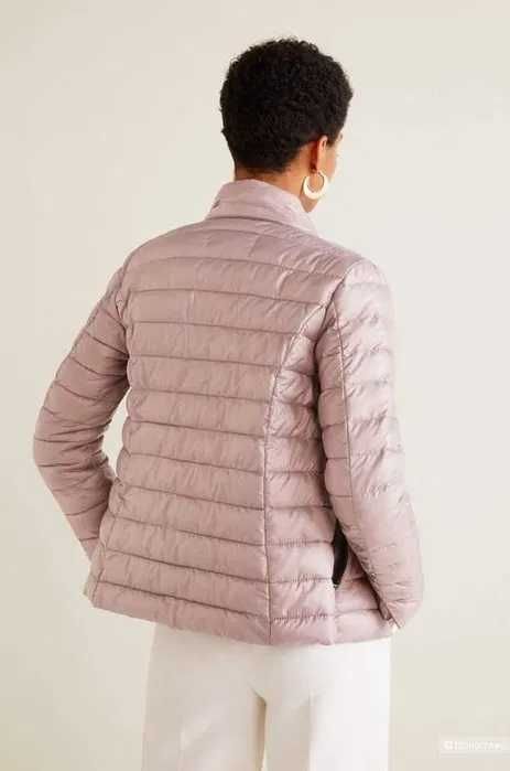 Geaca / canadiana dama MANGO matlasata roz pudrat mar XS NOUA